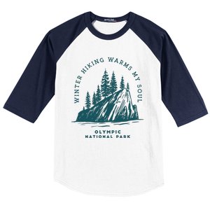 Winter Hiking Warms My Soul Washington State Baseball Sleeve Shirt