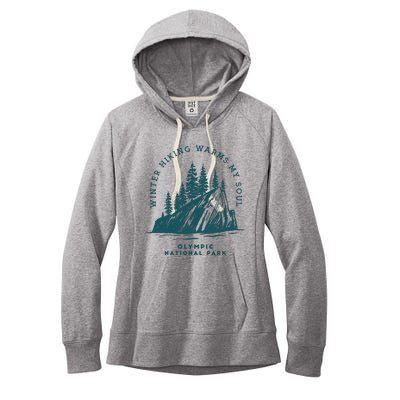 Winter Hiking Warms My Soul Washington State Women's Fleece Hoodie