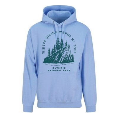 Winter Hiking Warms My Soul Washington State Unisex Surf Hoodie