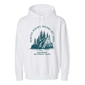 Winter Hiking Warms My Soul Washington State Garment-Dyed Fleece Hoodie