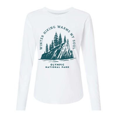 Winter Hiking Warms My Soul Washington State Womens Cotton Relaxed Long Sleeve T-Shirt