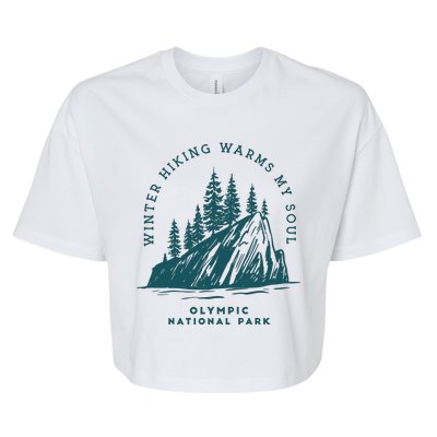 Winter Hiking Warms My Soul Washington State Bella+Canvas Jersey Crop Tee