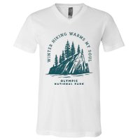 Winter Hiking Warms My Soul Washington State V-Neck T-Shirt