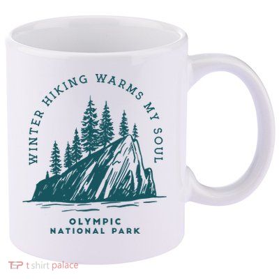 Winter Hiking Warms My Soul Washington State 11oz C Handle Ceramic Mug