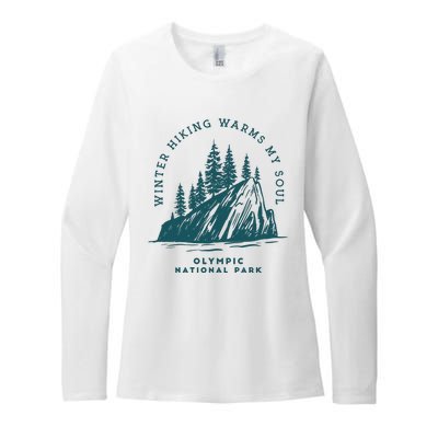 Winter Hiking Warms My Soul Washington State Womens CVC Long Sleeve Shirt