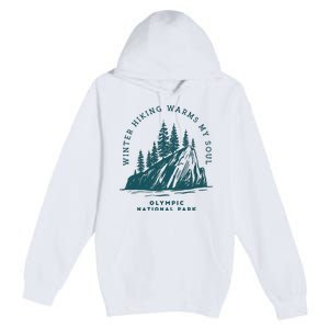 Winter Hiking Warms My Soul Washington State Premium Pullover Hoodie