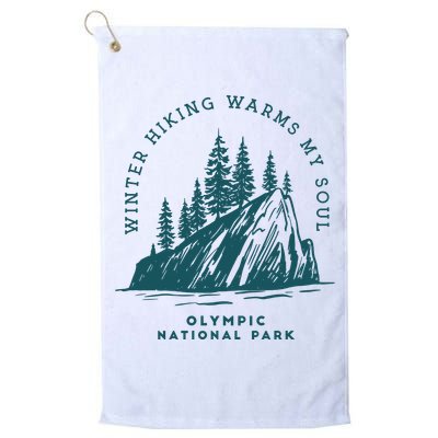 Winter Hiking Warms My Soul Washington State Golf Towel