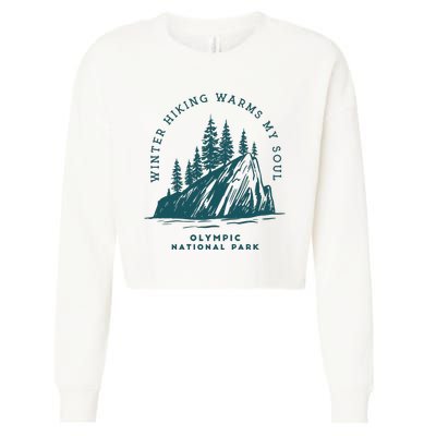 Winter Hiking Warms My Soul Washington State Cropped Pullover Crew