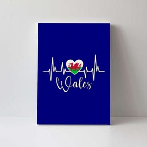 Wales Heart Welsh Heartbeat Ekg Pulse Welsh Pride Roots Gift Canvas