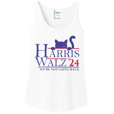 Women Harris Waltz 2024 Were Not Going Back Funny Cat Lady Gift Ladies Essential Tank