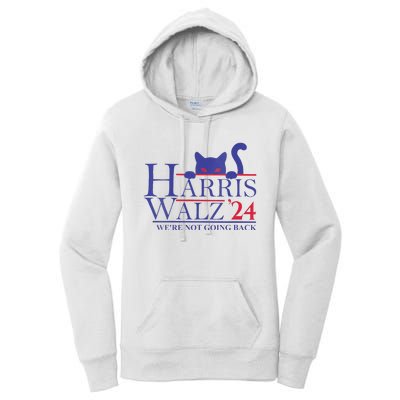 Women Harris Waltz 2024 Were Not Going Back Funny Cat Lady Gift Women's Pullover Hoodie