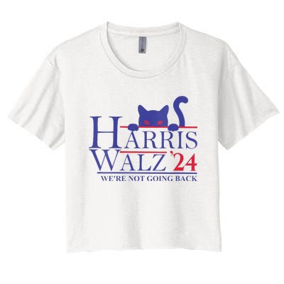 Women Harris Waltz 2024 Were Not Going Back Funny Cat Lady Gift Women's Crop Top Tee