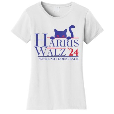 Women Harris Waltz 2024 Were Not Going Back Funny Cat Lady Gift Women's T-Shirt