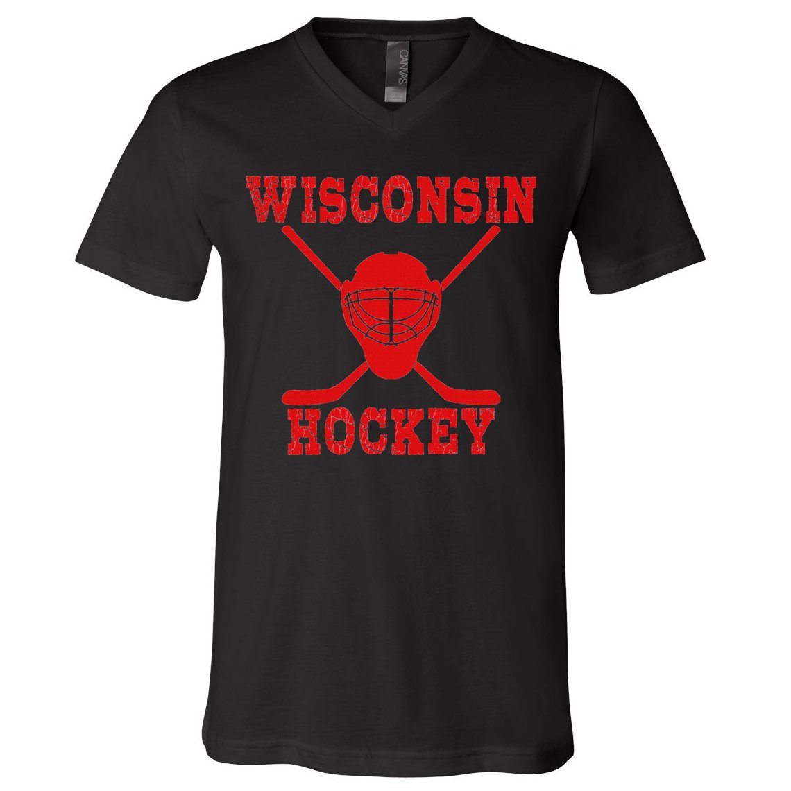 Wisconsin Hockey V-Neck T-Shirt
