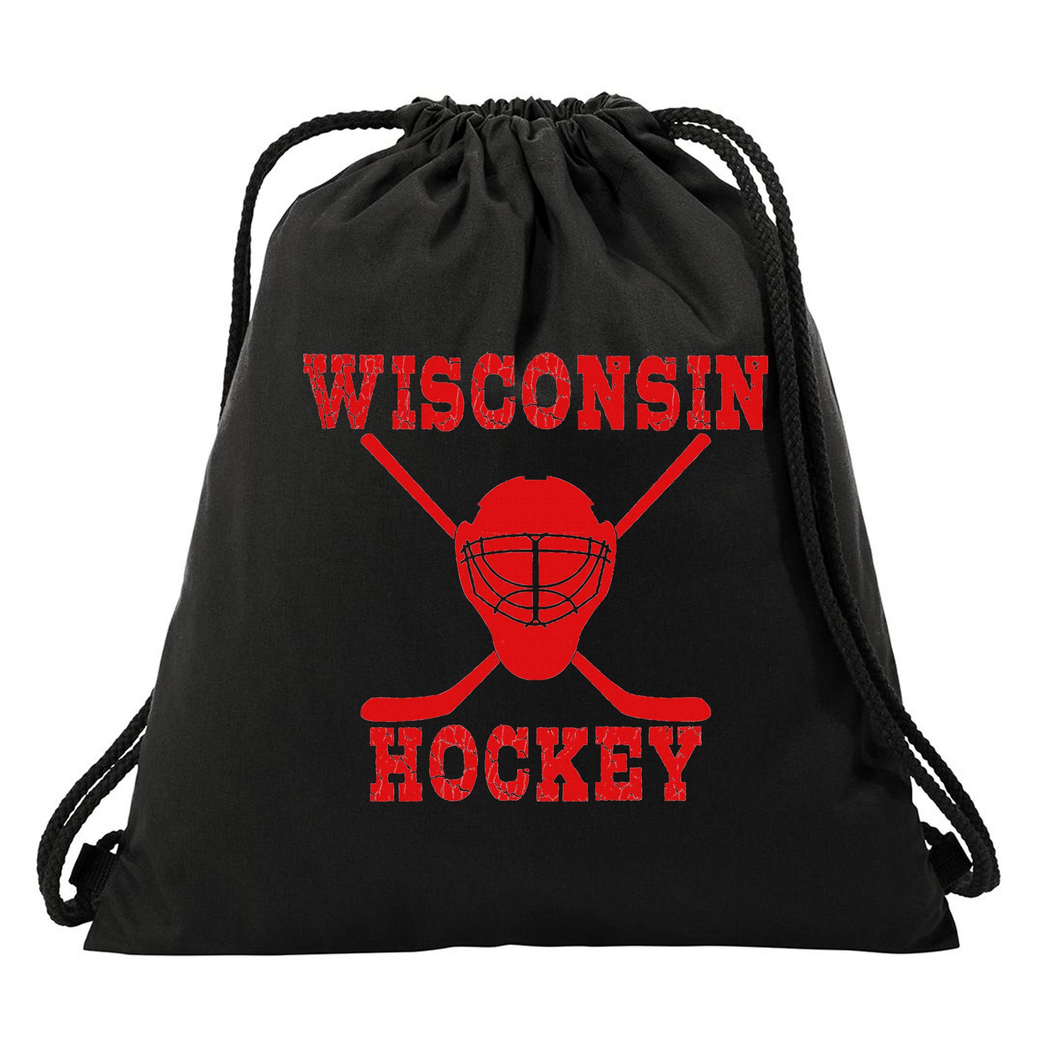 Wisconsin Hockey Drawstring Bag