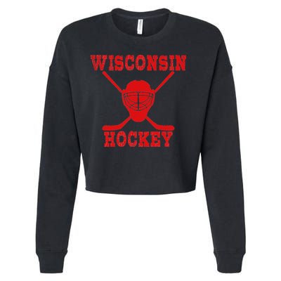 Wisconsin Hockey Cropped Pullover Crew
