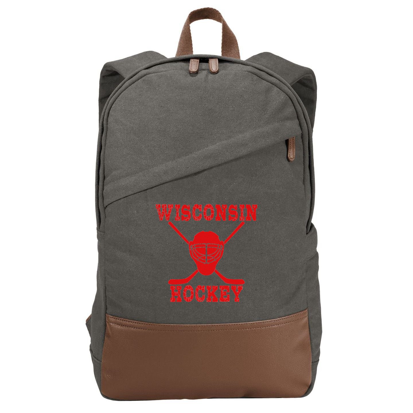 Wisconsin Hockey Cotton Canvas Backpack