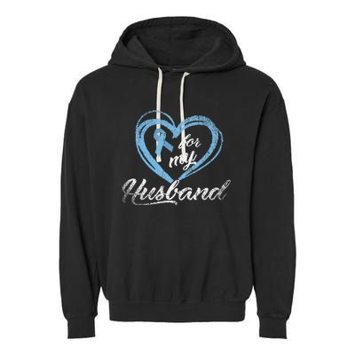 Warrior Husband Wife Gift Idea Prostate Cancer Awareness Garment-Dyed Fleece Hoodie