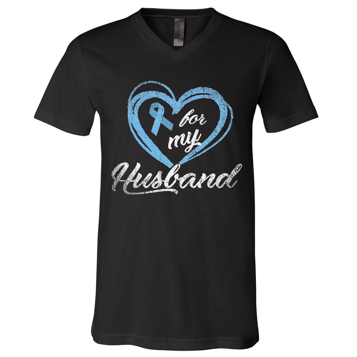 Warrior Husband Wife Gift Idea Prostate Cancer Awareness V-Neck T-Shirt