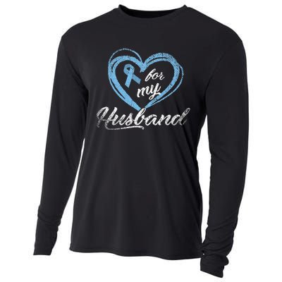 Warrior Husband Wife Gift Idea Prostate Cancer Awareness Cooling Performance Long Sleeve Crew