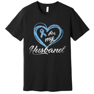 Warrior Husband Wife Gift Idea Prostate Cancer Awareness Premium T-Shirt