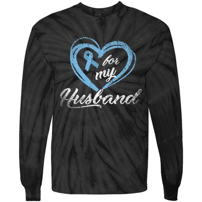 Warrior Husband Wife Gift Idea Prostate Cancer Awareness Tie-Dye Long Sleeve Shirt