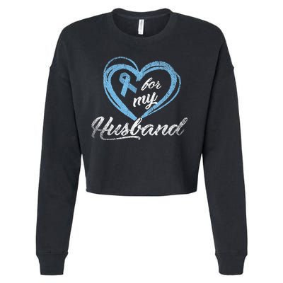 Warrior Husband Wife Gift Idea Prostate Cancer Awareness Cropped Pullover Crew