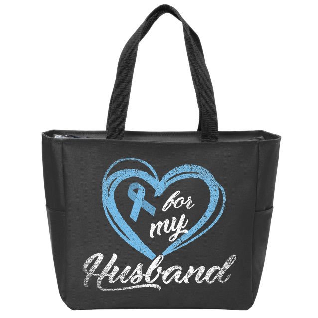 Warrior Husband Wife Gift Idea Prostate Cancer Awareness Zip Tote Bag