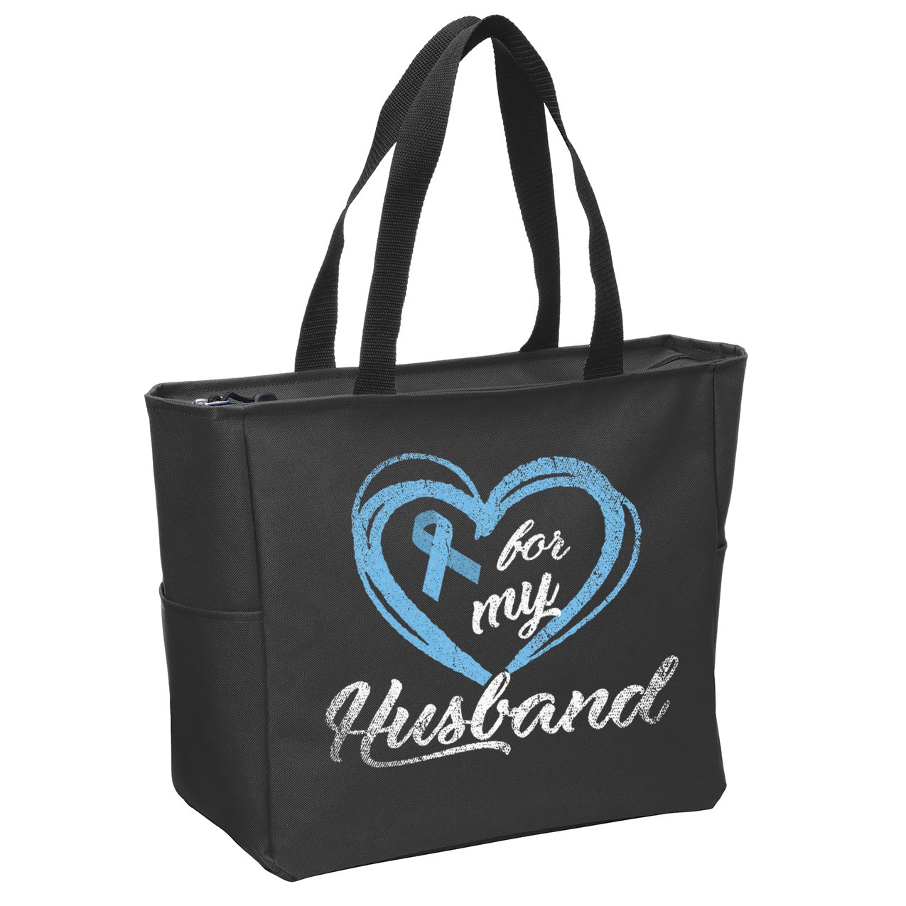Warrior Husband Wife Gift Idea Prostate Cancer Awareness Zip Tote Bag