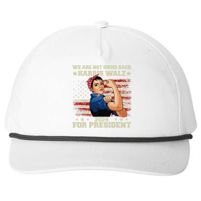 Women Harris Walz Waltz 2024 We Are Not Going Back Gift Snapback Five-Panel Rope Hat