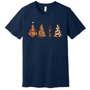 Western Howdy Xmas Tree Lights Christmas Matching Family Premium T-Shirt