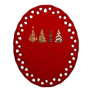 Western Howdy Xmas Tree Lights Christmas Matching Family Ceramic Oval Ornament