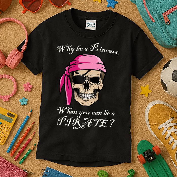Why Be A Princess When You Can Be A Pirate Kids T-Shirt