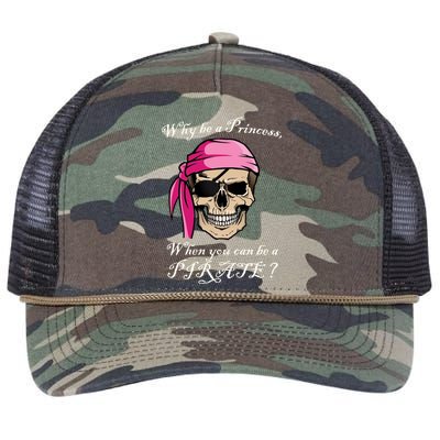 Why Be A Princess When You Can Be A Pirate Retro Rope Trucker Hat Cap