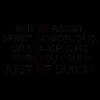 Why be Racist, Sexist, Homophobic, or Transphobic When you could just BEQUIET? Baseball Sleeve Shirt