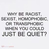 Why be Racist, Sexist, Homophobic, or Transphobic When you could just BEQUIET? Magnet