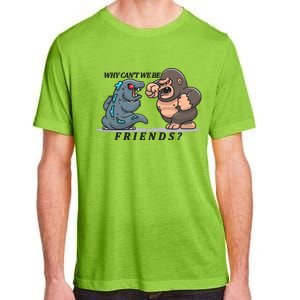 Why Can't We Be Friends Ape Monster Fights Adult ChromaSoft Performance T-Shirt