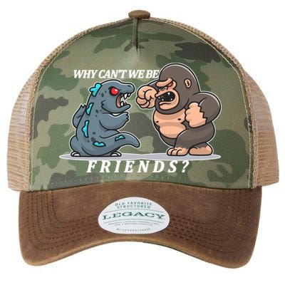 Why Can't We Be Friends Ape Monster Fights Legacy Tie Dye Trucker Hat