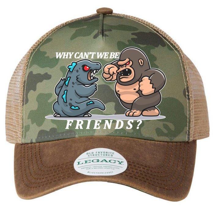 Why Can't We Be Friends Ape Monster Fights Legacy Tie Dye Trucker Hat