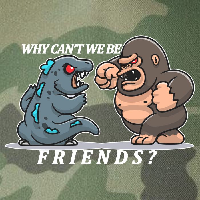 Why Can't We Be Friends Ape Monster Fights Legacy Tie Dye Trucker Hat