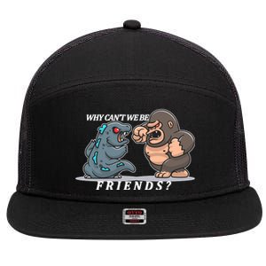 Why Can't We Be Friends Ape Monster Fights 7 Panel Mesh Trucker Snapback Hat