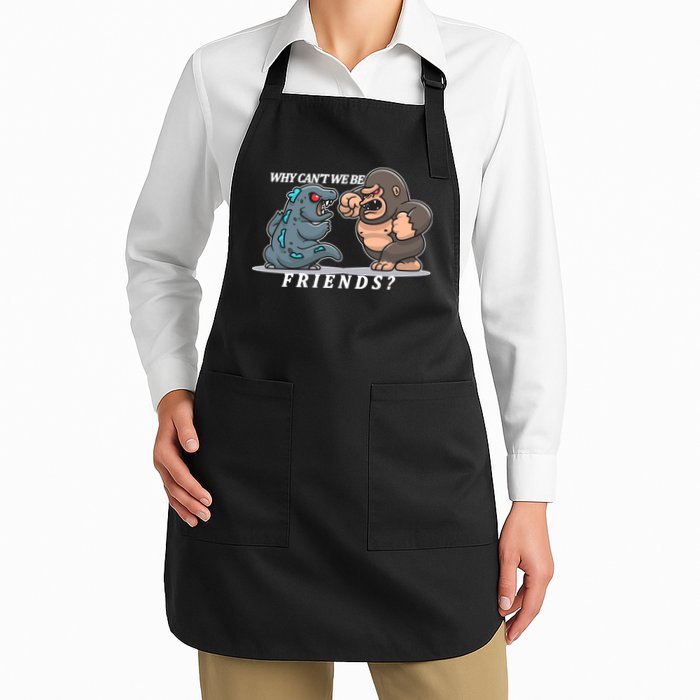 Why Can't We Be Friends Ape Monster Fights Apron