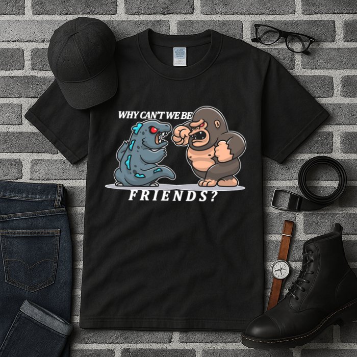 Why Can't We Be Friends Ape Monster Fights Tall T-Shirt