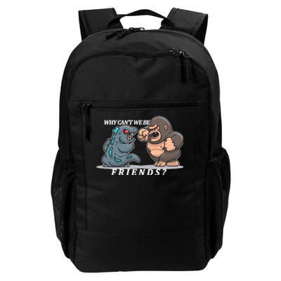 Why Can't We Be Friends Ape Monster Fights Daily Commute Backpack