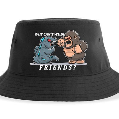 Why Can't We Be Friends Ape Monster Fights Sustainable Bucket Hat