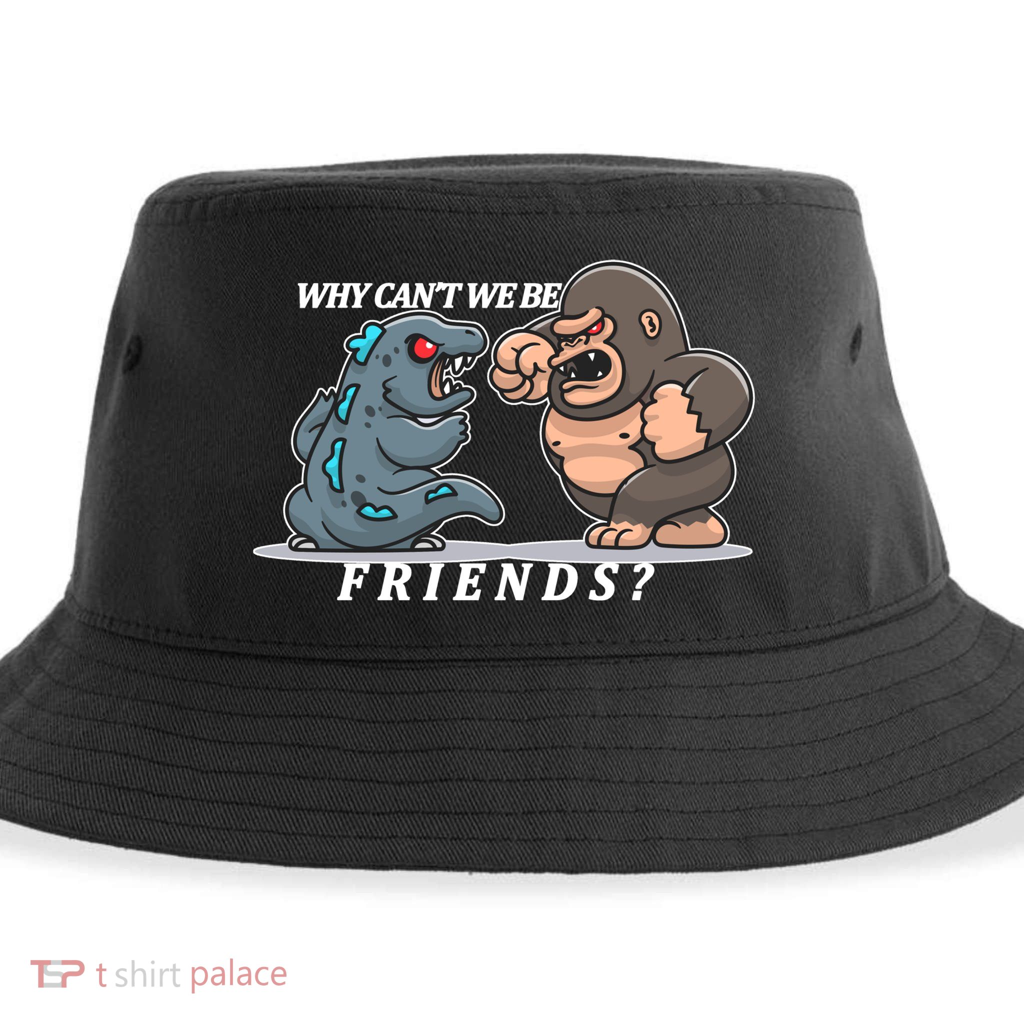 Why Can't We Be Friends Ape Monster Fights Sustainable Bucket Hat