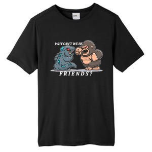 Why Can't We Be Friends Ape Monster Fights Tall Fusion ChromaSoft Performance T-Shirt