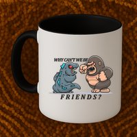 Why Can't We Be Friends Ape Monster Fights Mug