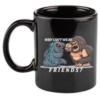 Why Can't We Be Friends Ape Monster Fights 11oz C Handle Ceramic Mug