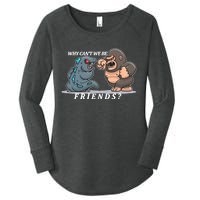 Why Can't We Be Friends Ape Monster Fights Women's Perfect Tri Tunic Long Sleeve Shirt